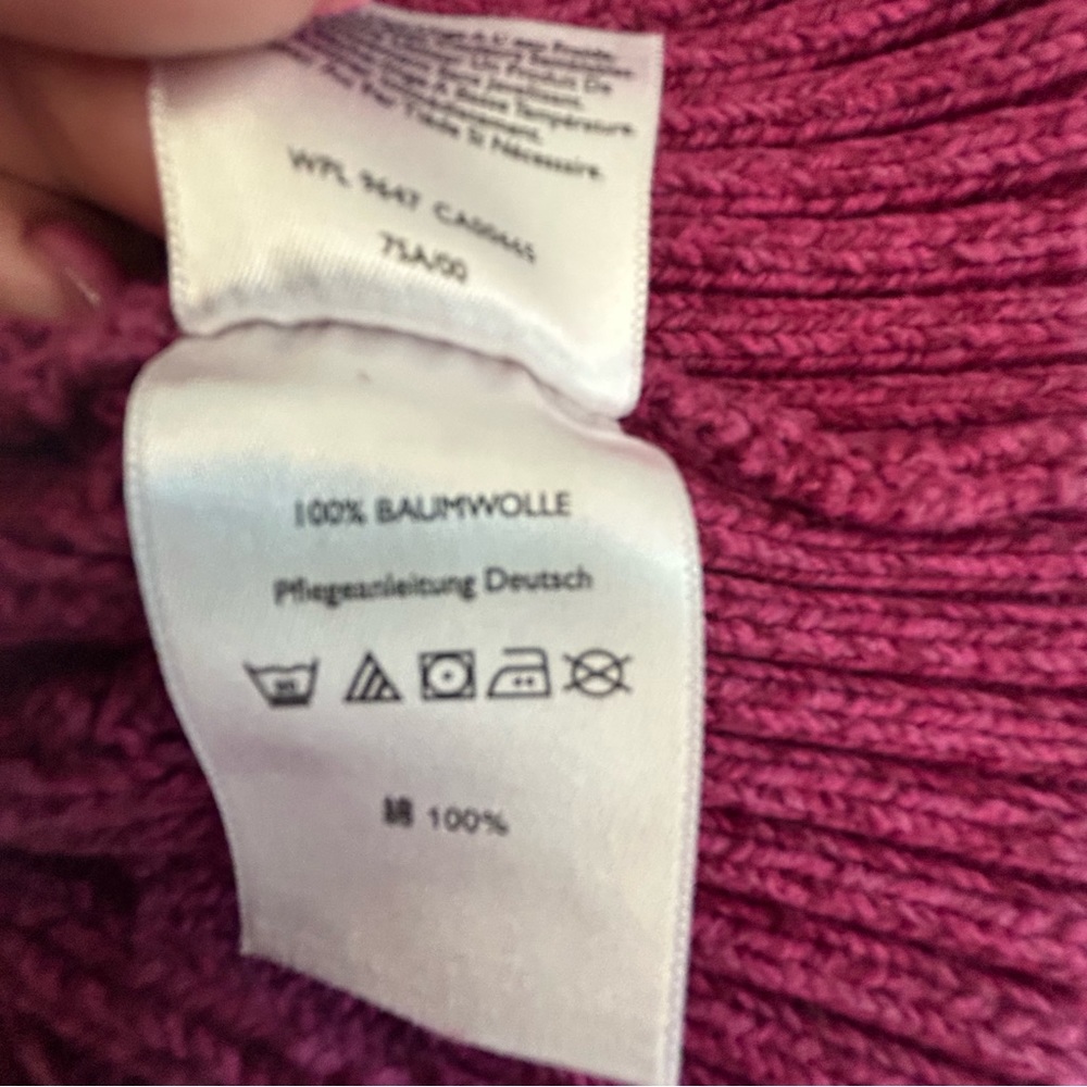 Eddie Bauer cherry pink cable knit v-neck long sleeve thick cozy sweater Size XL - Picture 6 of 11